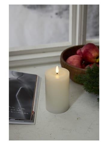 STAR Trading LED-Wachskerze "Flamme Flow" in Weiß - (H)15 cm