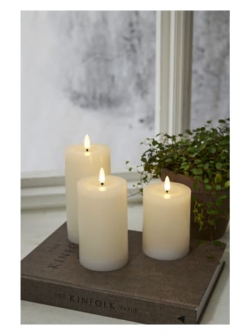 STAR Trading LED-Wachskerze "Flamme Flow" in Weiß - (H)15 cm