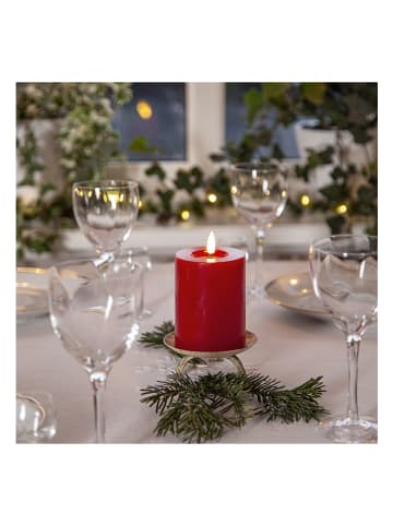 STAR Trading LED-Wachskerze "Flamme Flow" in Rot - (H)12,5 cm