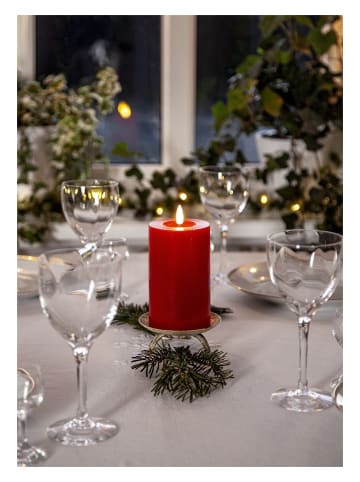 STAR Trading LED-Wachskerze "Flamme Flow" in Rot - (H)15 cm
