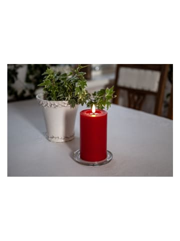 STAR Trading Świeca LED "Flamme Flow" w kolorze czerwonym - wys. 15 cm