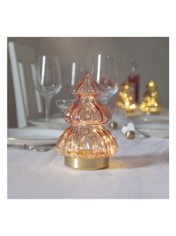 STAR Trading Figurka dekoracyjna LED "Abete" w kolorze jasnoróżowym - wys. 18 cm