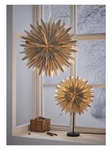 STAR Trading Tafellamp "Winter" beige - (H)62 x Ø 40 cm