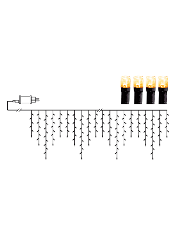 STAR Trading LED-Lichterkette "Icicle" in Schwarz - (B)590 cm