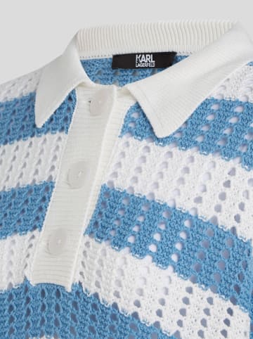 Karl Lagerfeld Sweter w kolorze niebiesko-białym