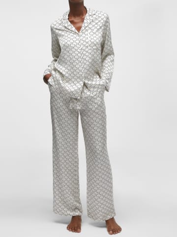 Karl Lagerfeld Pyjama in Weiß/ Schwarz