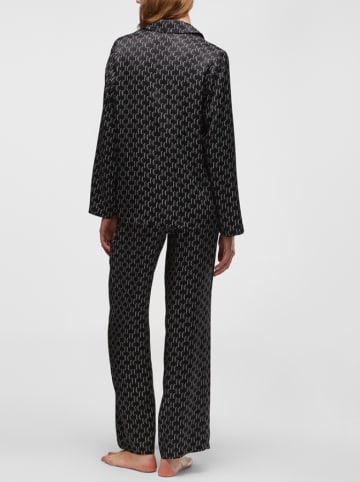 Karl Lagerfeld Pyjama in Schwarz/ Weiß