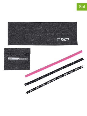 CMP 5tlg. Set: Stirnbänder mit Schweißarmband in Anthrazit