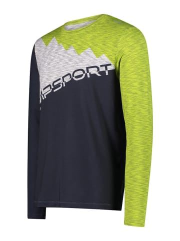 cmp Functioneel shirt zwart/limoengroen