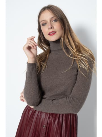 Perfect Cashmere Kaschmir-Rollkragenpullover "Ashley" in Taupe