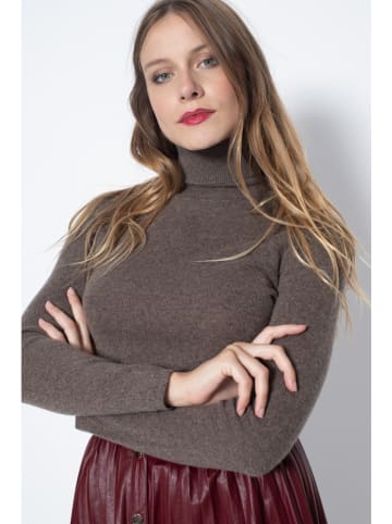 Perfect Cashmere Kaschmir-Rollkragenpullover "Ashley" in Taupe