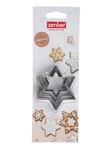 Zenker 4-delige set: uitsteekvormen zilverkleurig