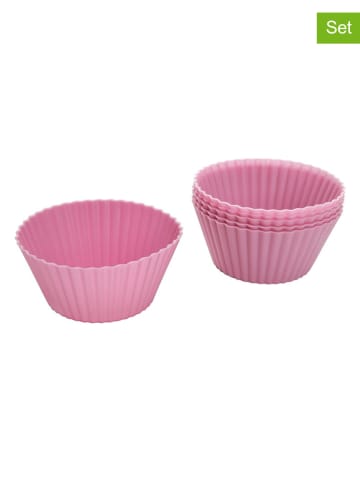 Zenker 6-delige set: siliconen muffinvormpjes roze