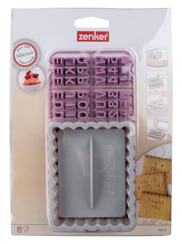 Zenker Wykrawacz z literami w kolorze szaro-fioletowym do ciastek