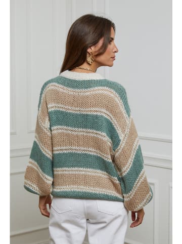 L'armoire de Suzette Sweter w kolorze turkusowo-beżowym