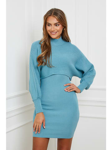 Soft Cashmere Sukienka w kolorze błękitnym