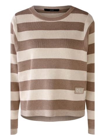 Oui Sweter w kolorze beżowo-jasnobrązowym