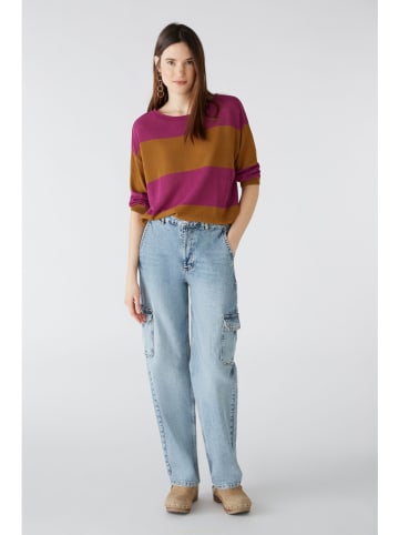 Oui Sweter w kolorze jasnobrązowo-fioletowym