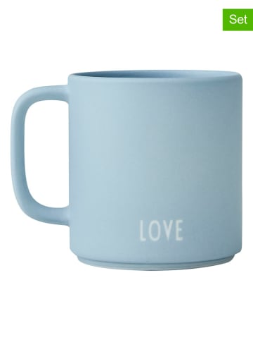 Design Letters 2-delige set: koppen "Siblings Cups Blue Brother" lichtblauw - 2 x 175 ml