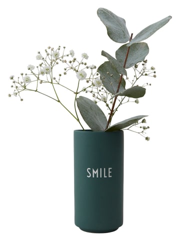 Design Letters Vase "Smile" in Dunkelgrün - (H)15 x Ø 8 cm