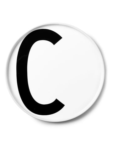 Design Letters Speiseteller "C" in Weiß/ Schwarz - Ø 21,5 cm