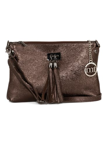 Mia Tomazzi Leder-Umhängetasche "Navigli" in Braun - (B)22 x (H)15 x (T)4 cm