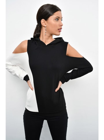Cool and sexy Hoodie zwart/wit