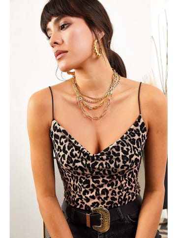Olalook Top in Schwarz/ Beige