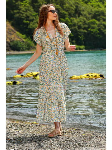 Trend Alacati Kleid in Mint/ Bunt