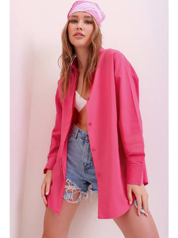 Trend Alacati Bluse "Trend Alaçat Stili" in Pink