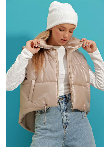 Trend Alacati Doorgestikte bodywarmer beige