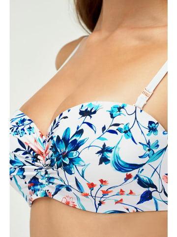Marc & André Bikini-Oberteil in Weiß/ Blau