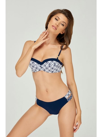Marc & André Bikini-Oberteil in Weiß/ Dunkelblau