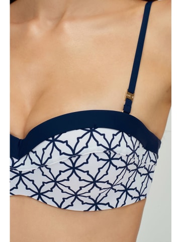 Marc & André Bikini-Oberteil in Weiß/ Dunkelblau