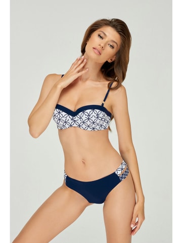 Marc & André Bikinislip donkerblauw/wit