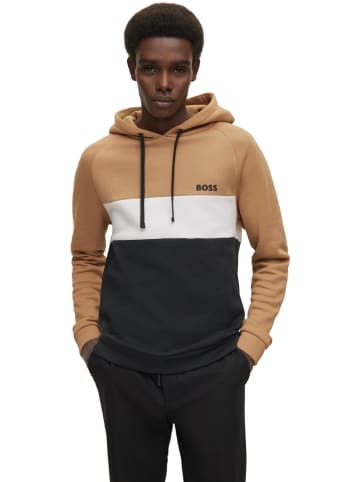 Hugo Boss Hoodie lichtbruin/zwart/wit