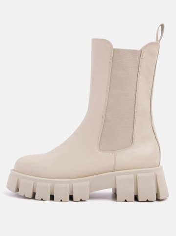 Lazamani Leder-Chelsea-Boots in Beige