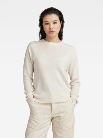 G-Star Sweter wełniany "Core" w kolorze kremowym