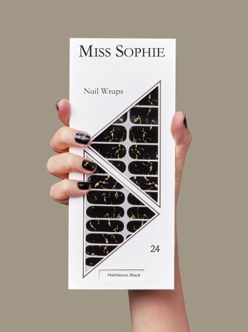 MISS SOPHIE Nagelfolien "Marbleous Black" - 24 Stück