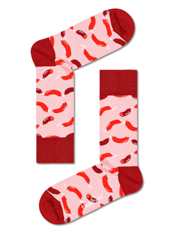 Happy Socks Skarpety w kolorze jasnoróżowo-czerwonym