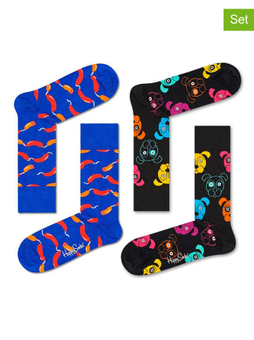 Happy Socks Skarpety (2 pary) w kolorze czarno-niebieskim