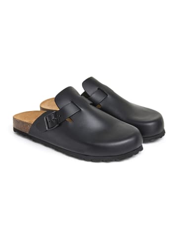 billowy Leren clogs zwart