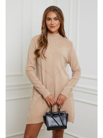 Soft Cashmere Gebreide jurk beige