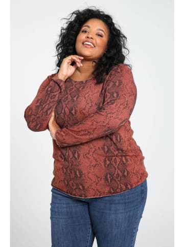 Paprika Longsleeve in Rotbraun/ Schwarz
