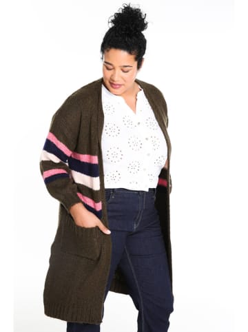 Paprika Longcardigan in Dunkelgrün