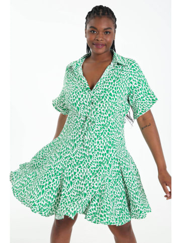 Paprika Kleid in Grün/ Weiß