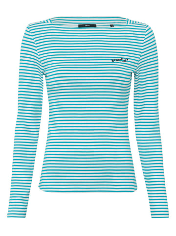 Zero Longsleeve in Türkis/ Weiß