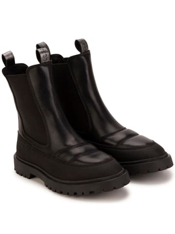 Hugo Boss Kids Leder-Chelsea-Boots in Schwarz