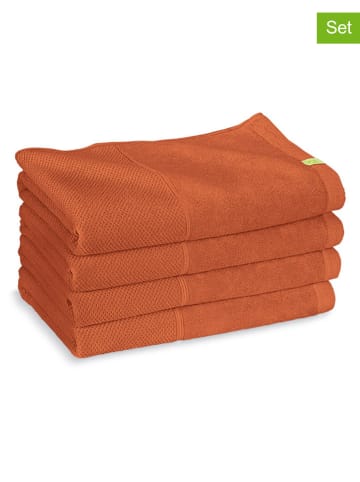 Kushel 4er-Set: Handtücher "The Hand & Hair Set" in Terracotta