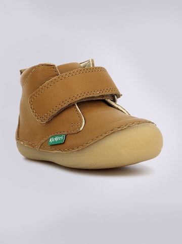 Kickers Skórzane buty "Sabio" w kolorze jasnobrązowym do nauki chodzenia